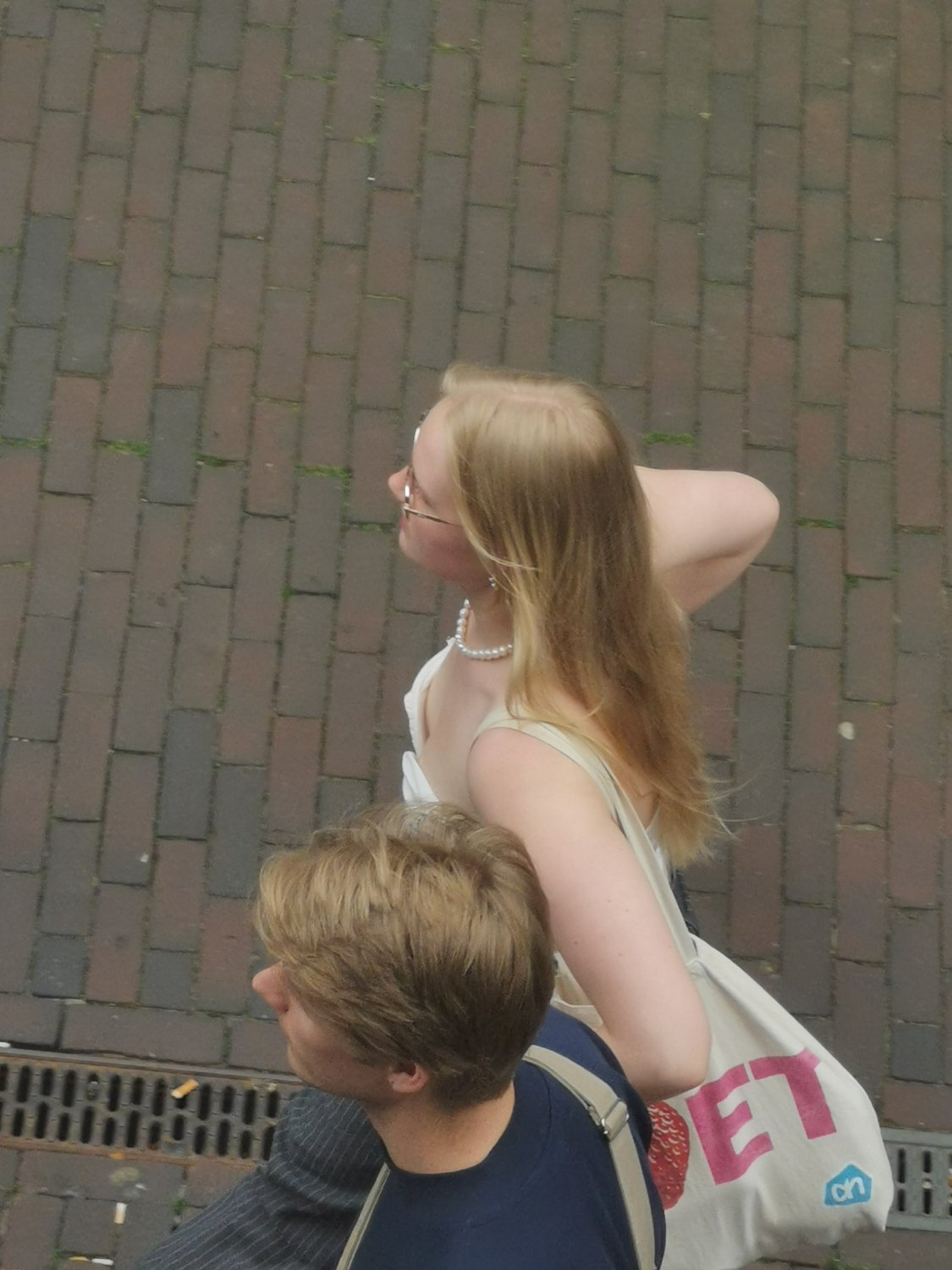 Nipslip blonde on the street #JZSrDObL